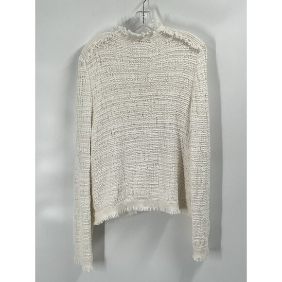 Intermix Silk Blend Knot White Cardigan Sweater Gold Buttons Sz 12 - Picture 7 of 7